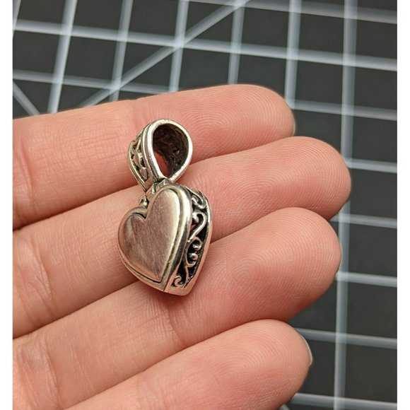 Sterling Silver 925 Openwork Swirl HEART Love Symbol PENDANT - Picture 3 of 11